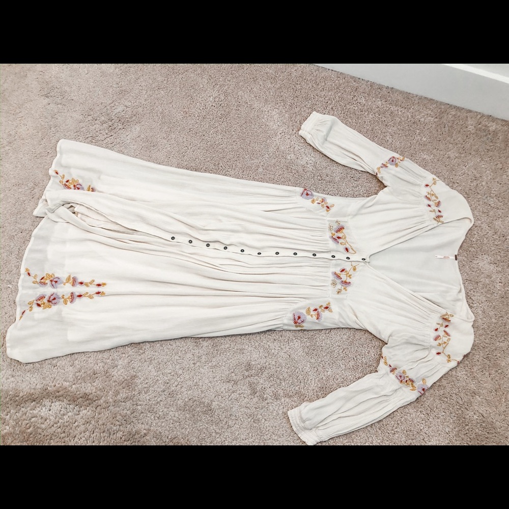 Embroidered Free People Midi Dress